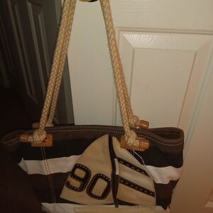 Brighton Brown and White Tote Bag